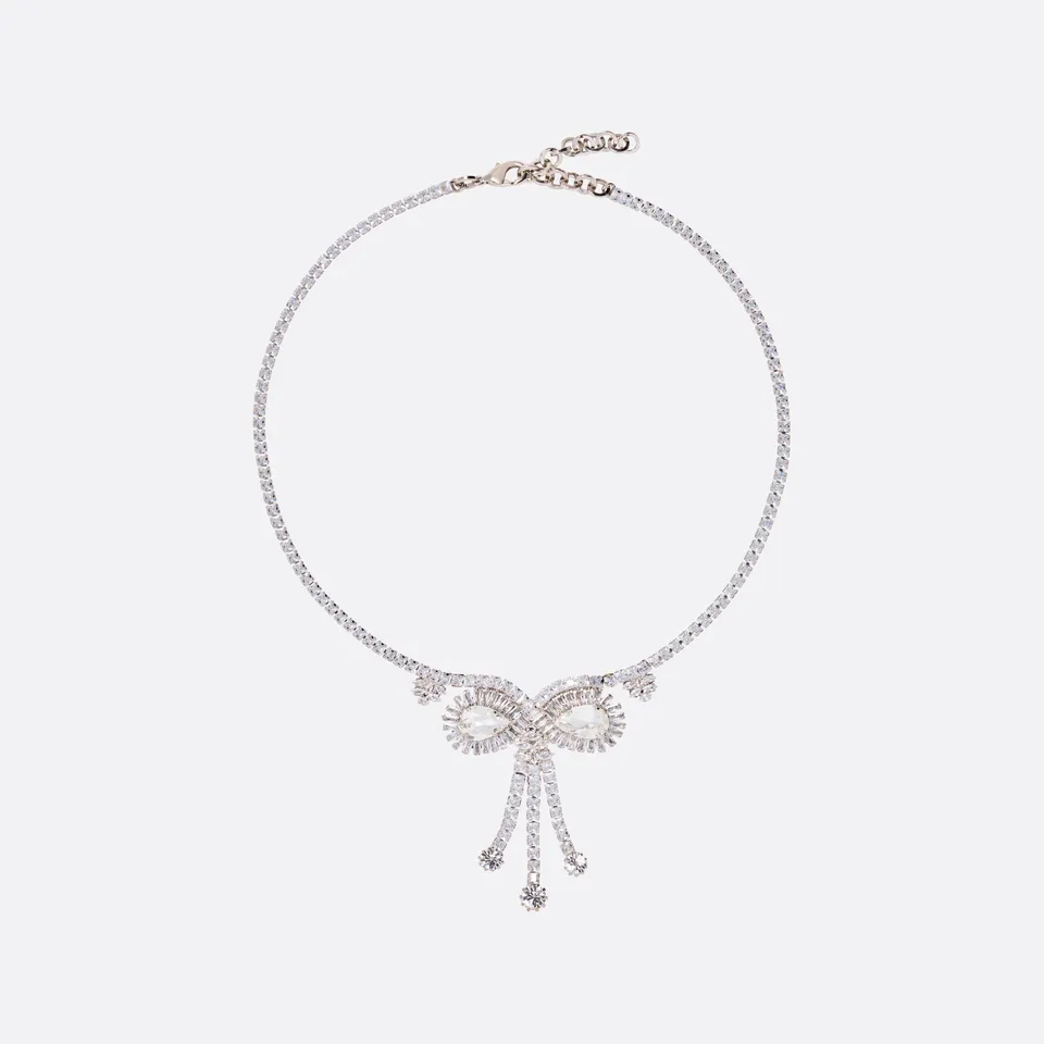 Alessandra Rich Crystal Bow collier cristal argent OS