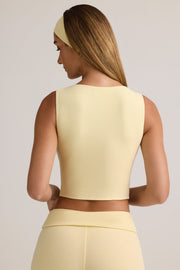 Oh Polly Lene 14140 débardeur jaune crème côtelé modal