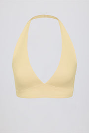 Bo+Tee brassiere sport jaune citron col V chiné