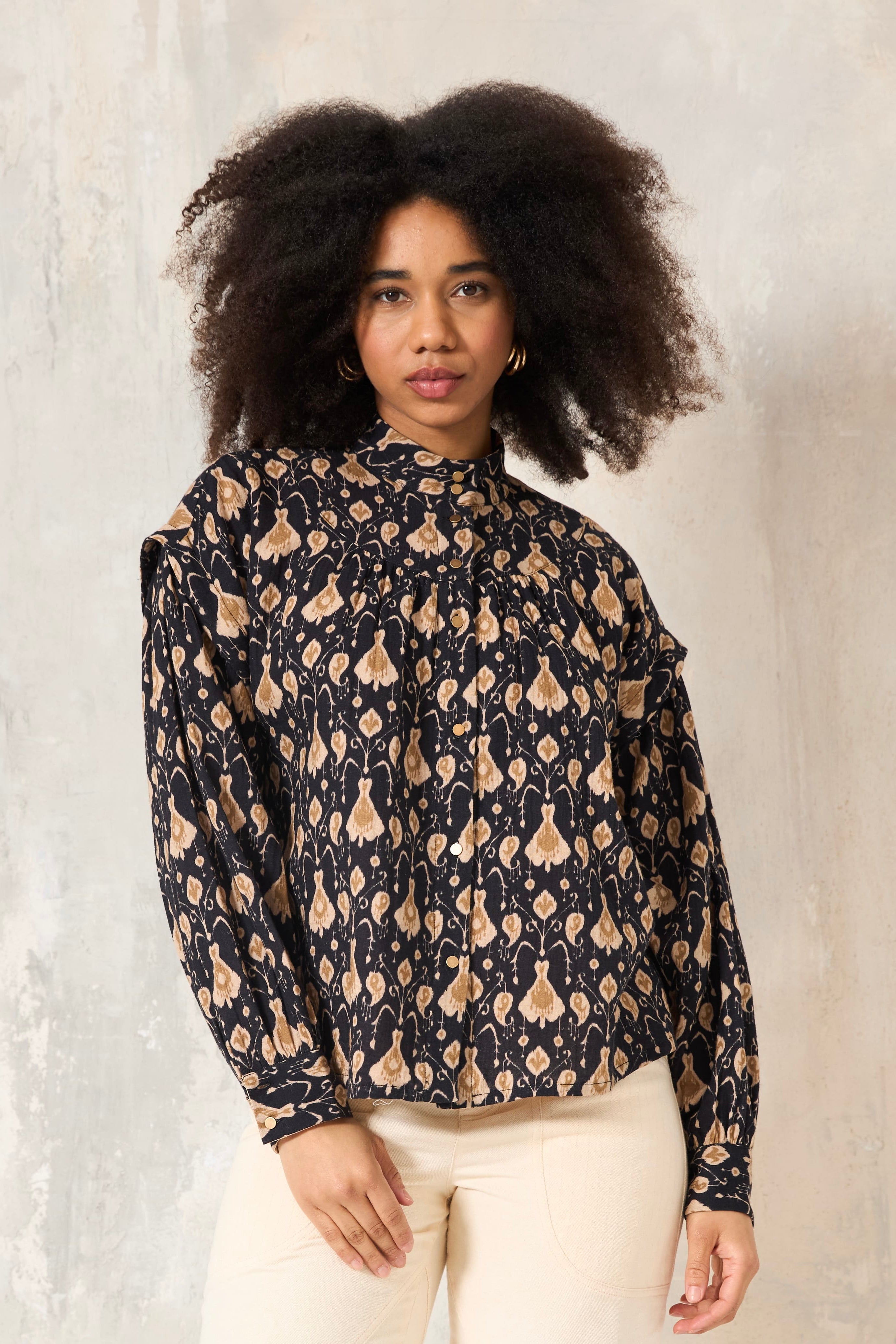 Chicosoleil Tops Blouse Shona paisley tribal coton S