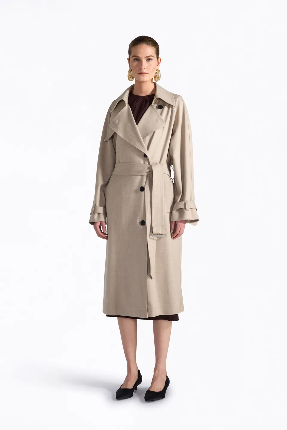 Liviana Conti Manon trench laine taupe taille 40 genou
