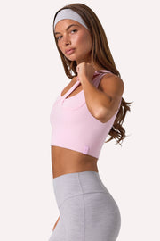 Bo+Tee Seamless brassière sport asymétrique rose poudré