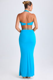Oh Polly Zweena Jupe Maxi Aqua Blue Fente Anneau