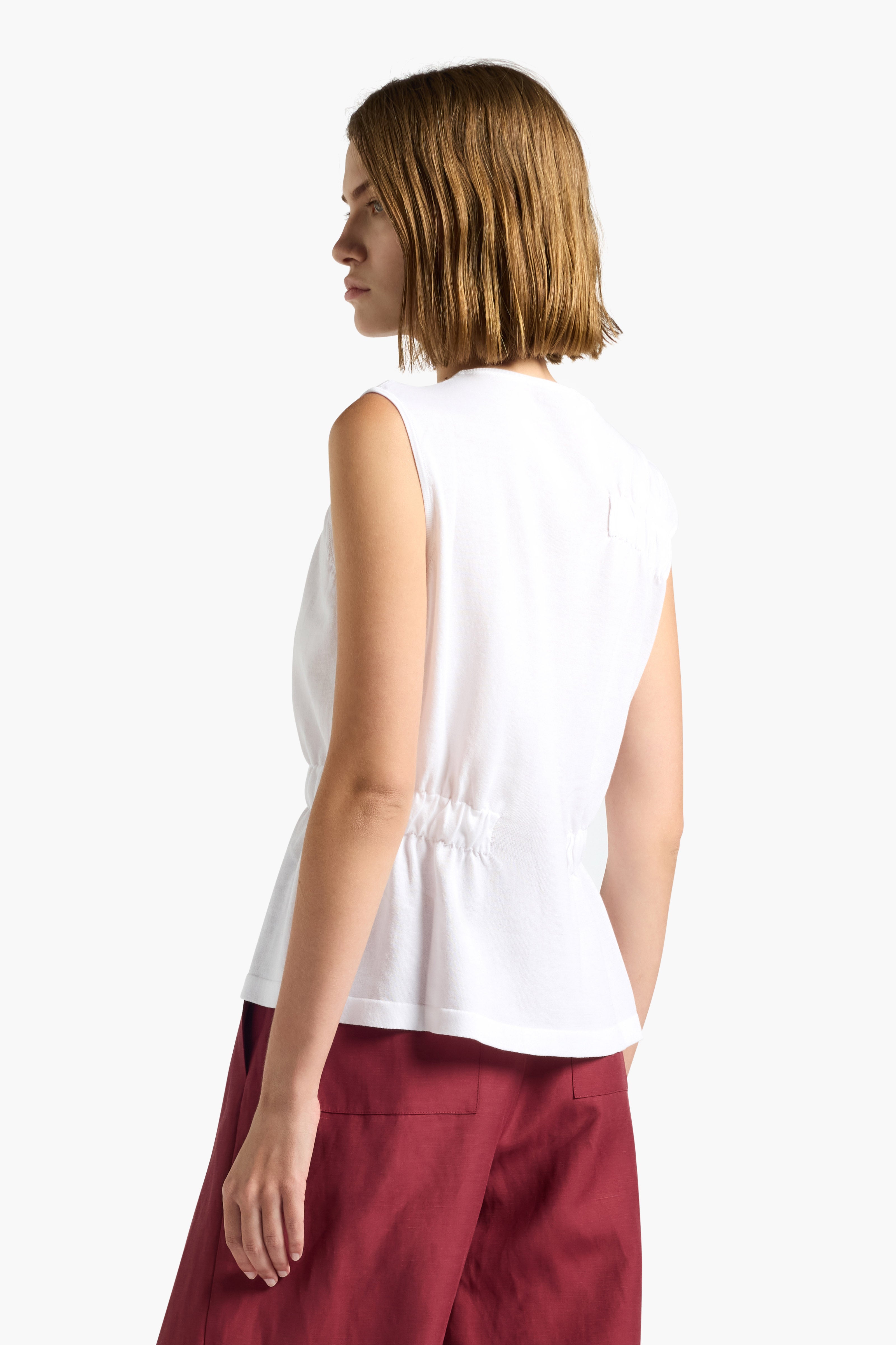 Liviana Conti Indra top coton blanc col rond