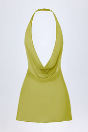 Oh Polly Iona mini robe vert olive dos nu col bénitier
