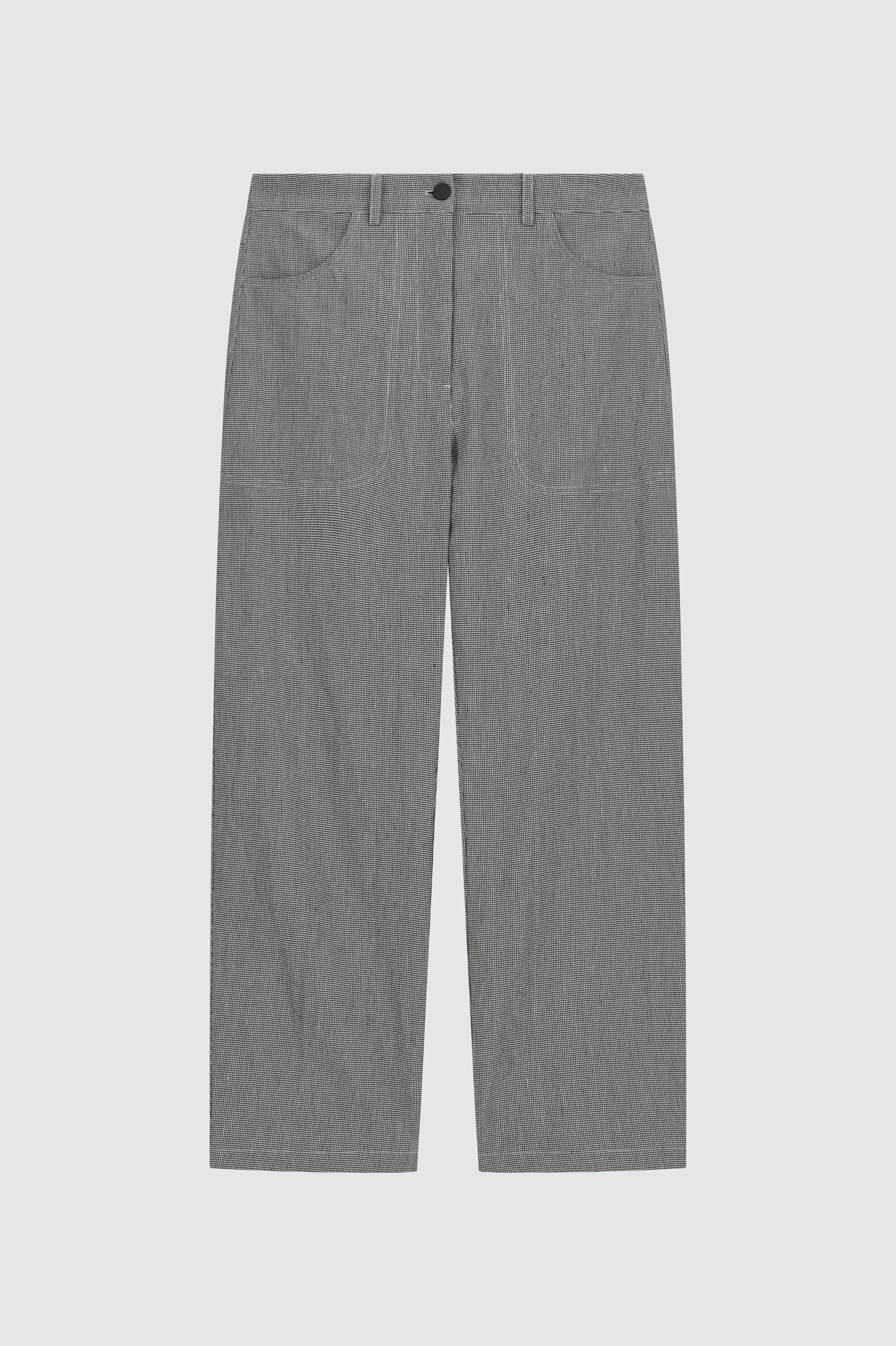 Liviana Conti Gustav pantalon crop pied-de-poule noir lin