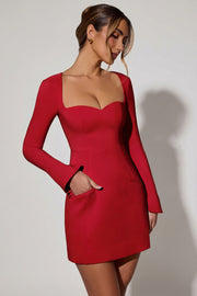 Oh Polly Dresses Corinne 13451 robe mini trapèze rouge poches