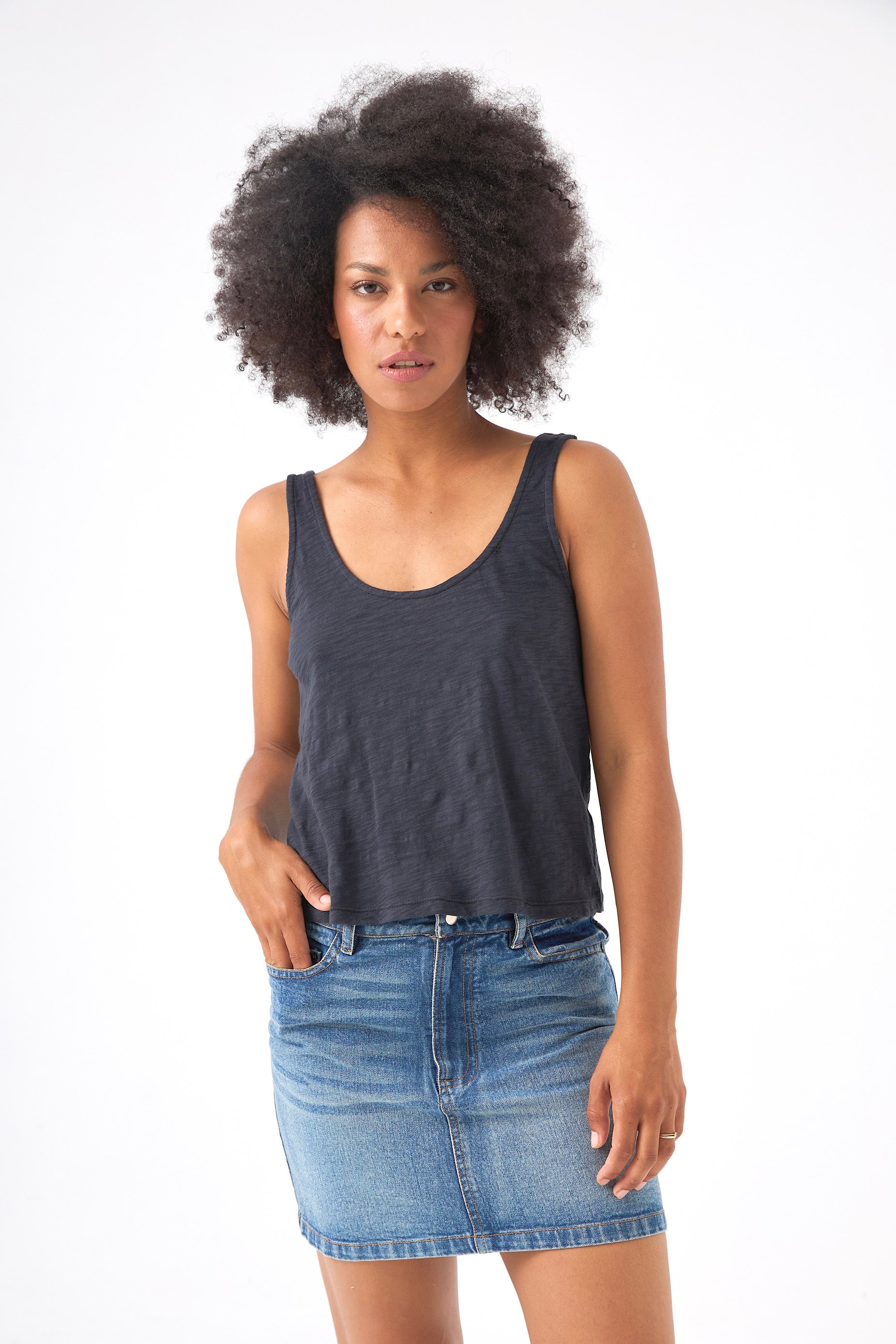 Chicosoleil Daren tee-shirt coton Noir Charcoal
