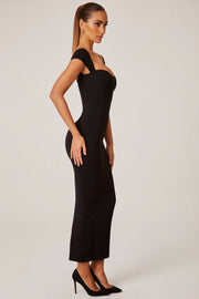 Oh Polly Dolcezza 5849 robe longue noire modal moulante