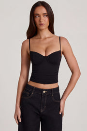 Oh Polly Mirelle top camisole modal noir armaturé
