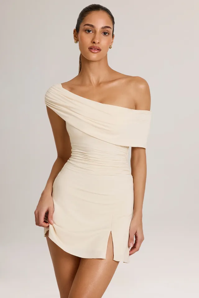 Oh Polly Suhana robe mini asymétrique ivoire modal