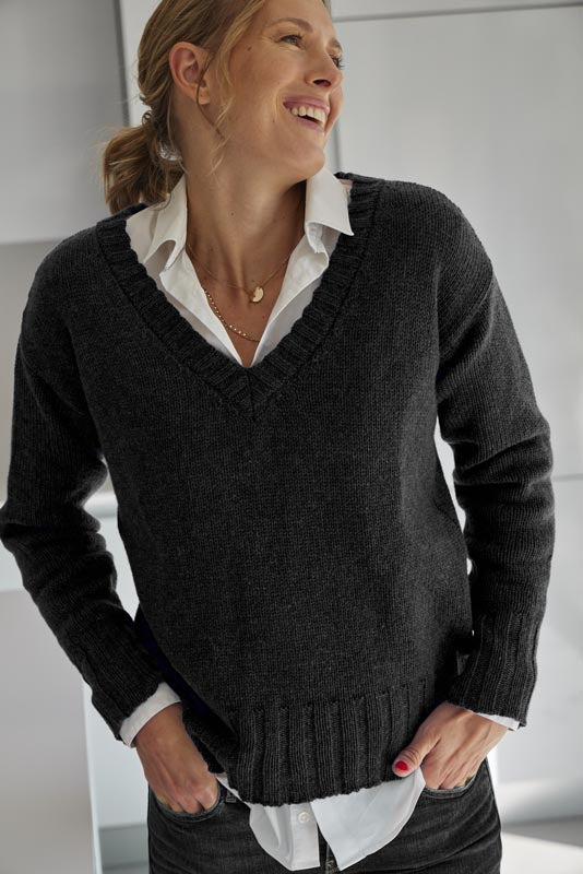 THELMA & ROSE Gabin pull col V bleu M