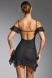 Oh Polly Beaufort 8093 mini robe noire perles strass