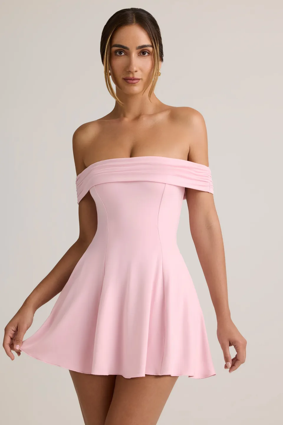 Oh Polly Jaida 14150 mini robe rose Baby Pink modal