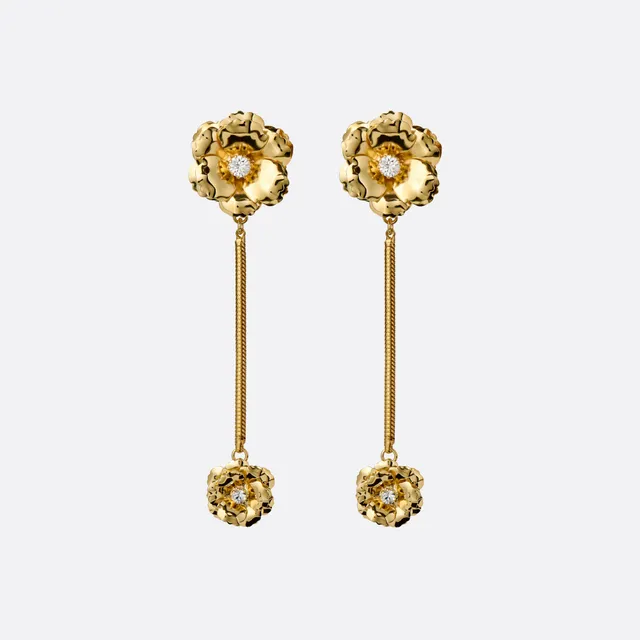 Alessandra Rich Flower Drop boucles fleurs doré OS