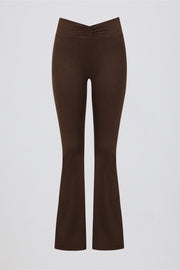 Oh Polly Bo+Tee pantalon flare pecan marl jersey