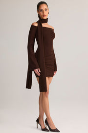 Oh Polly Dresses 14778 robe mini chocolat épaules nues