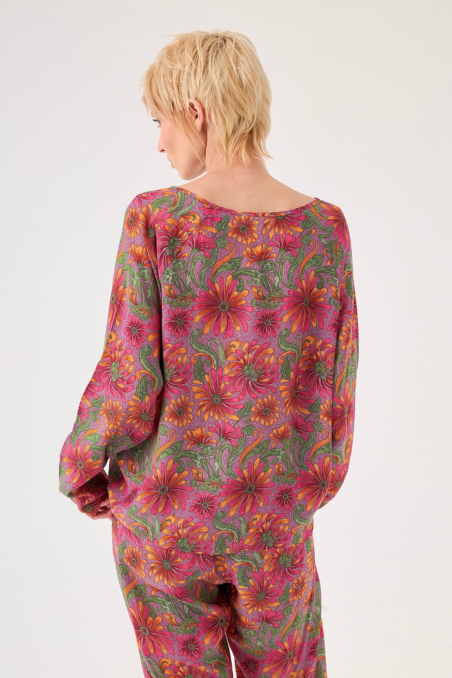 Chicosoleil Louizon top fleur de satin viscose
