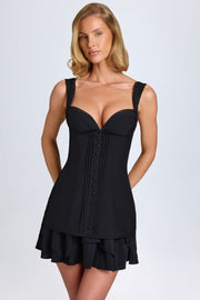 Oh Polly Cassandra 8269 mini robe corset noire volants