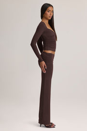 Oh Polly Hollis 6205 pantalon marron modal mi-haute