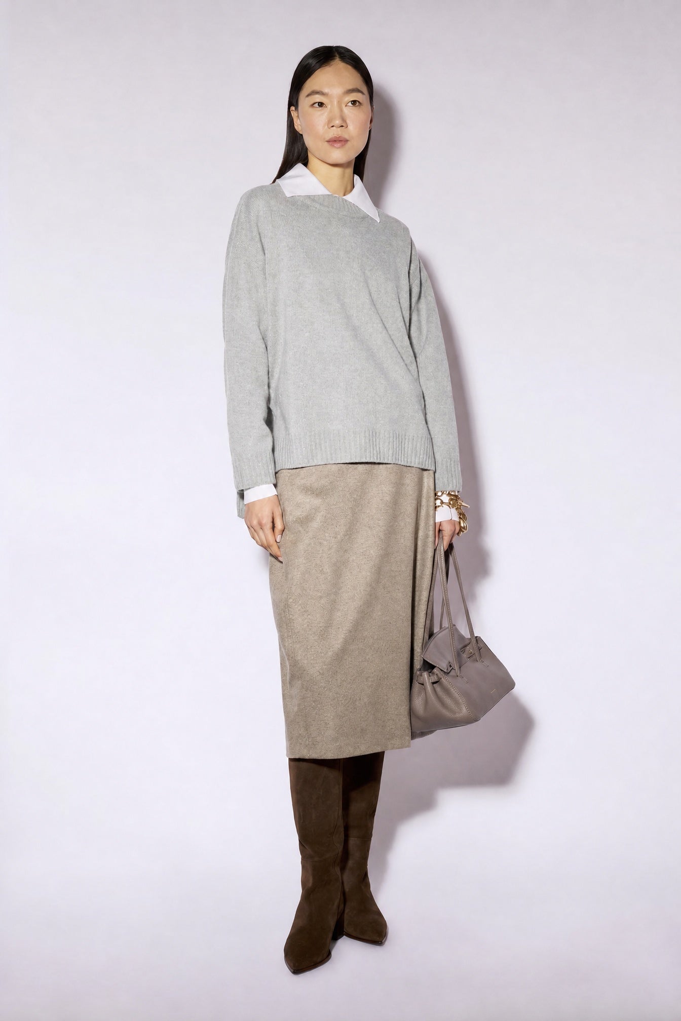Liviana Conti Talia pull cachemire soie paprika col rond