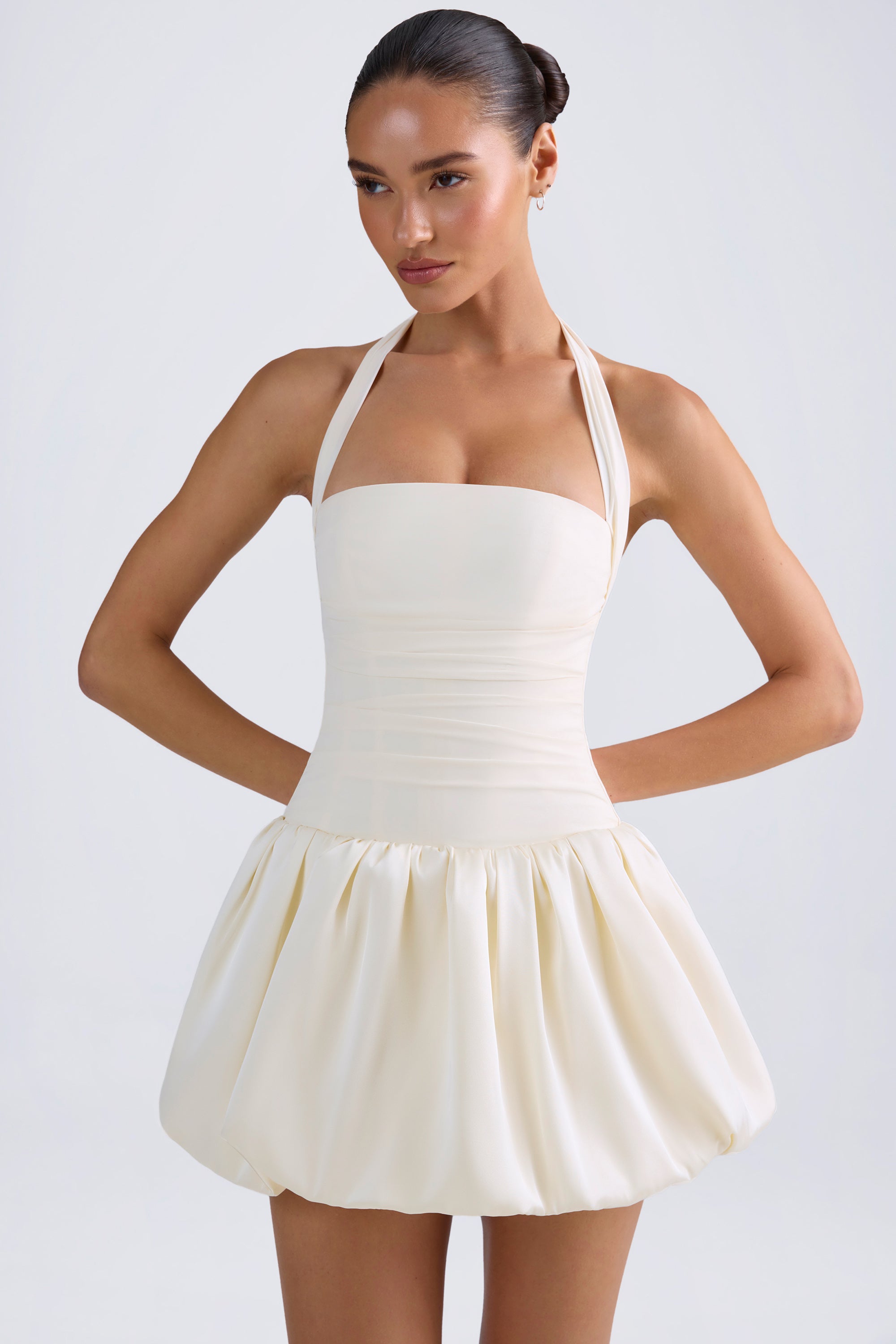 Oh Polly Ludmila robe mini corset ivoire dos lacé
