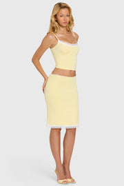 Oh Polly Skirts Jupe Midi Lenea Beurre Modal Dentelle