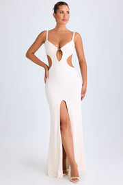 Oh Polly Selenia robe maxi blanche découpée à volants