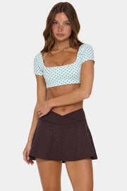 Bo+Tee Soft Active crop top menthe Mint Chip manches