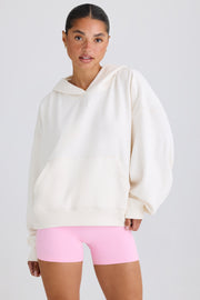 Oh Polly Bo+Tee BT1607 sweat capuche blanc oversize coton