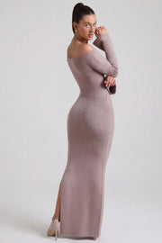 Oh Polly 12475 Terneigh robe maxi maille taupe