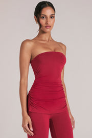 Oh Polly Tops haut bandeau rouge cerise modal 16011