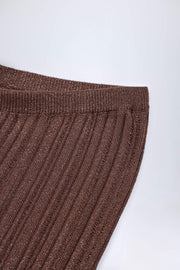 Oh Polly Selara pantalon flare taille mi-haute bronze