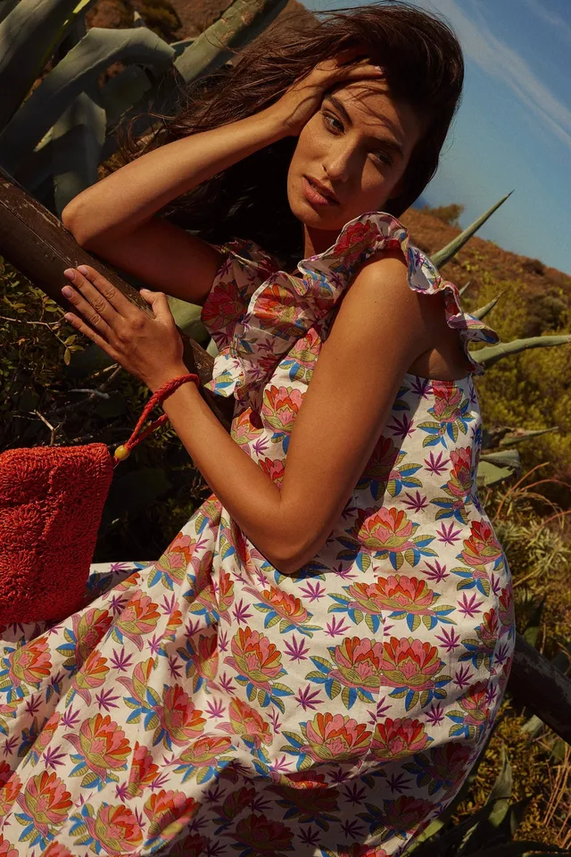 Chicosoleil Robes Divya robe fleurs Woodstock coton