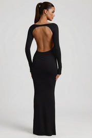 Oh Polly Regine robe longue dos nu noire modal