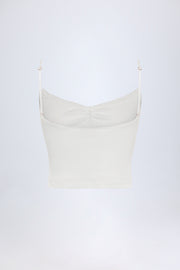 Oh Polly Livia 14253 caraco crop top blanc coton dentelle