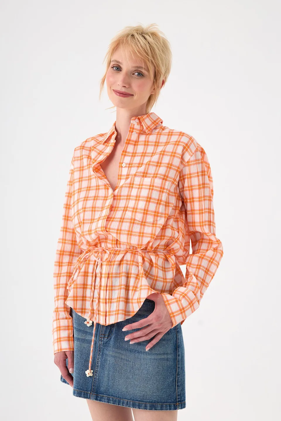 Chicosoleil Eros chemise coton carreaux bloom check