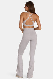 Oh Polly Bo+Tee Soft Active legging flare gris chiné taille V
