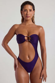 Oh Polly Tulum maillot une pièce bandeau violet foncé