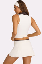 Oh Polly Bo+Tee Soft Active débardeur col zippé Coconut respirant