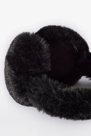 Bo+Tee Cache-Oreilles Fausse Fourrure Noire Hiver