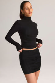 Oh Polly Cali 8640 mini jupe noire froncée modal