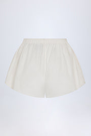 Oh Polly Elsie Short Blanc Coton Popeline Noué