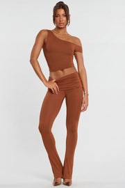 Oh Polly Trousers Mid Rise pantalon chestnut brown