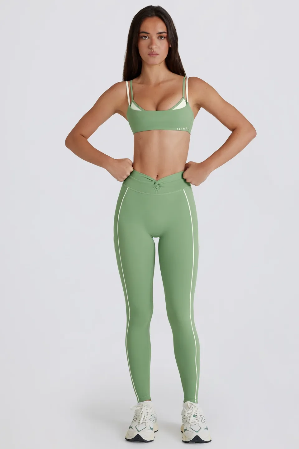 Oh Polly Bo+Tee Legging Soft Active Twist Jade taille haute