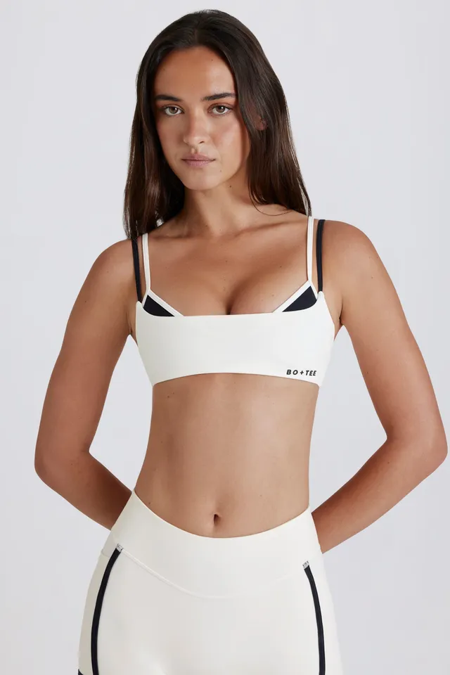 Oh Polly Bo+Tee brassière sport coconut Twist-Back