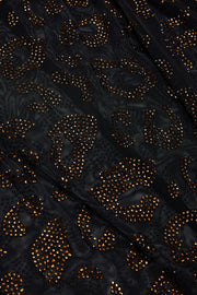 Oh Polly Lanai NS10629A maxi robe noire dos nu léopard strass
