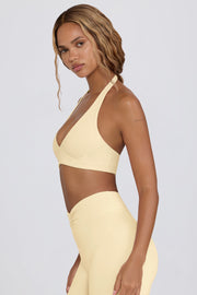 Bo+Tee brassiere sport jaune citron col V chiné