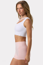 Bo+Tee Seamless brassière sport asymétrique blanche modal