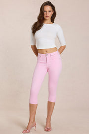 Oh Polly Anessa jean capri rose blossom taille mi-haute